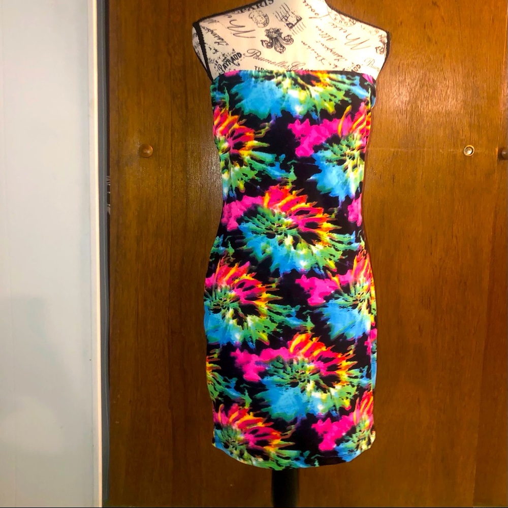 Tie dye halter dress